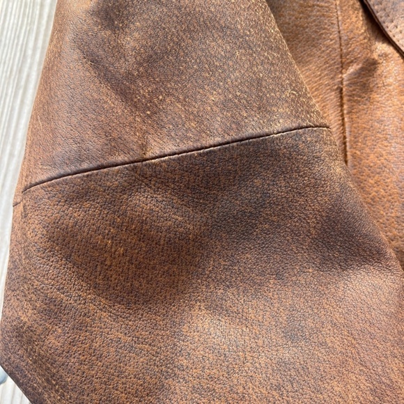 Vintage 80’s brown leather jacket sz Med - Picture 3 of 16